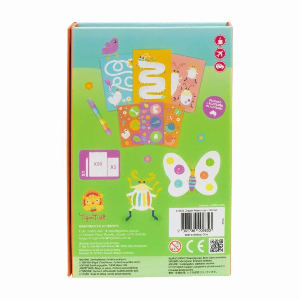 Conjunto de Colorir com Lápis de Cera Garden - Tiger Tribe
