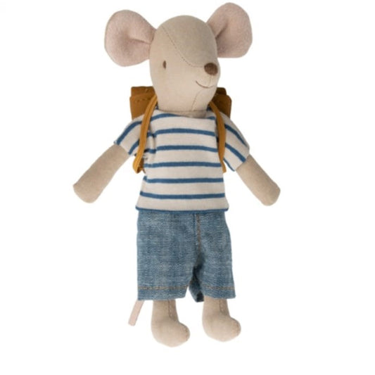 Mini souris de chiffon Big Brother avec sac à dos Camel - Maileg