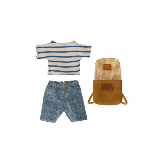 Mini souris de chiffon Big Brother avec sac à dos Camel - Maileg