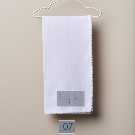Embroidered cloth diaper with the words "baby boy" | BOUNDLESS LOVE - Wedoble