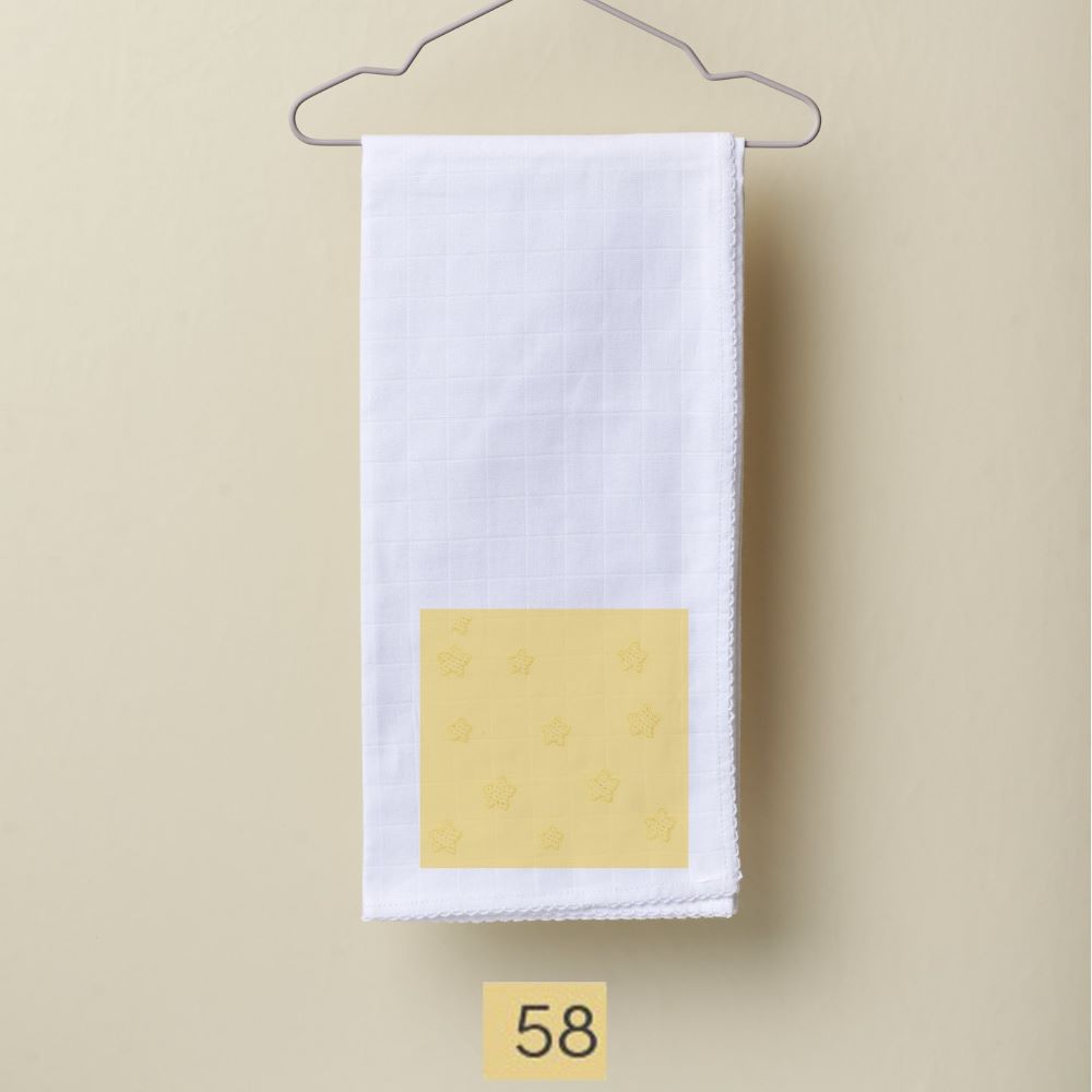 Fralda de pano bordada com pequenas estrelinhas | BOUNDLESS LOVE - Wedoble