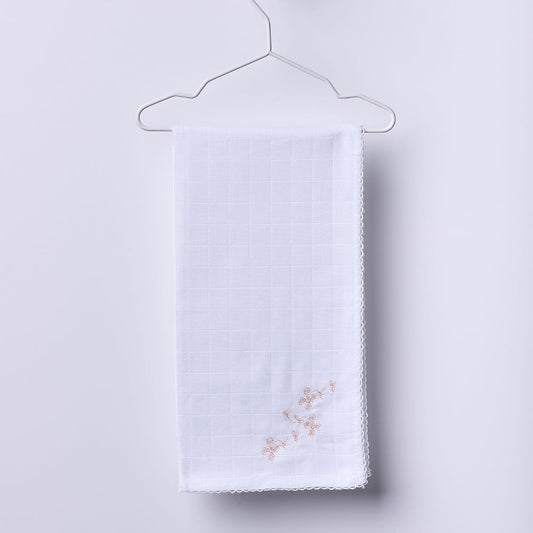 Fralda de pano bordada com flor | BOUNDLESS LOVE - Wedoble