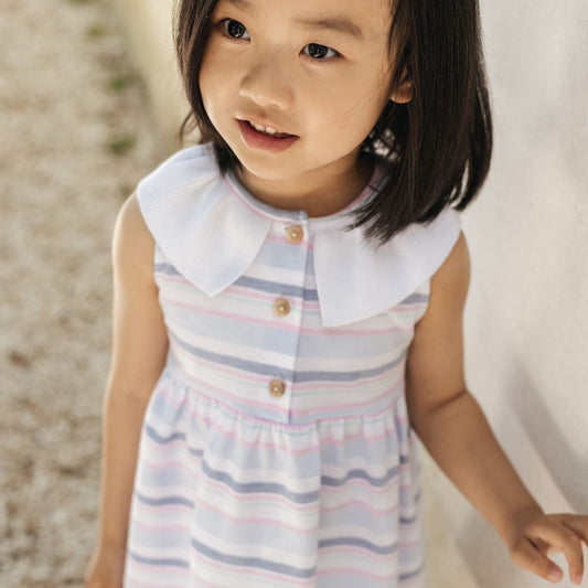 Robe en piqué rayé - Laranjinha