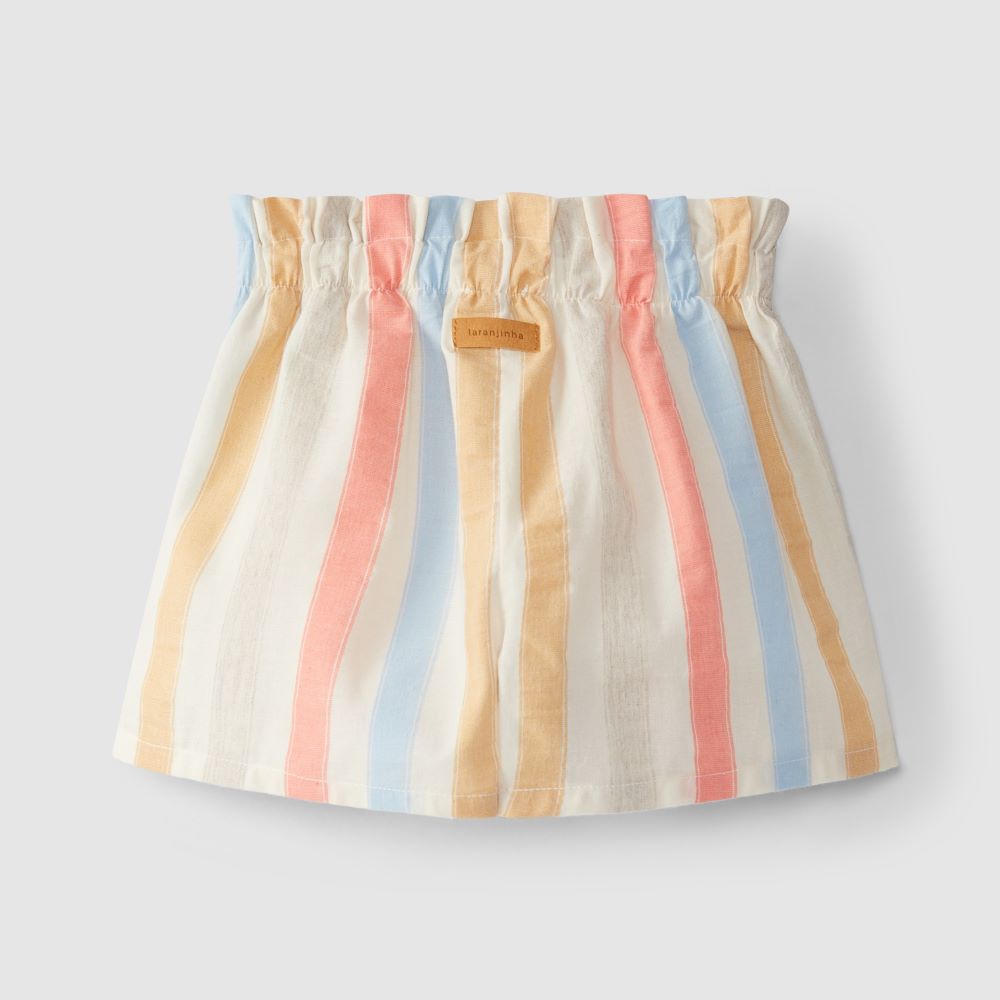 Short rayé avec ceinture - Laranjinha