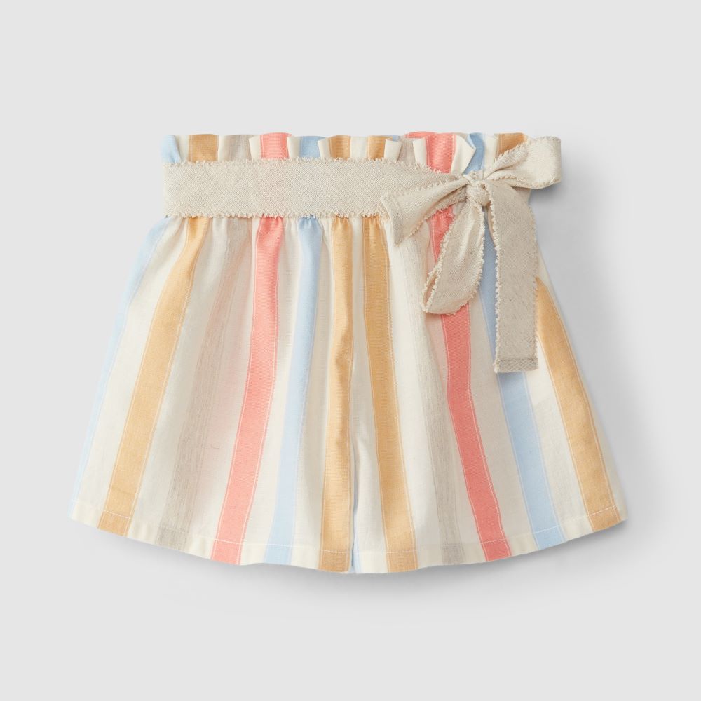 Short rayé avec ceinture - Laranjinha