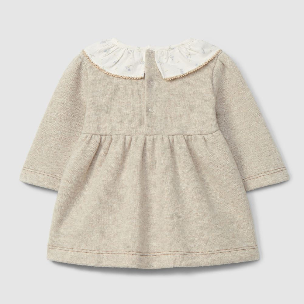 Vestido com gola de folho estampado - Laranjinha