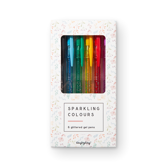 Lot de 6 stylos gel pailletés - Daybyday