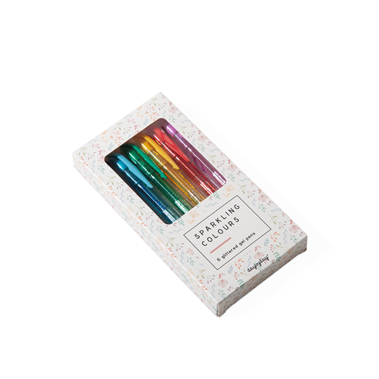 Lot de 6 stylos gel pailletés - Daybyday