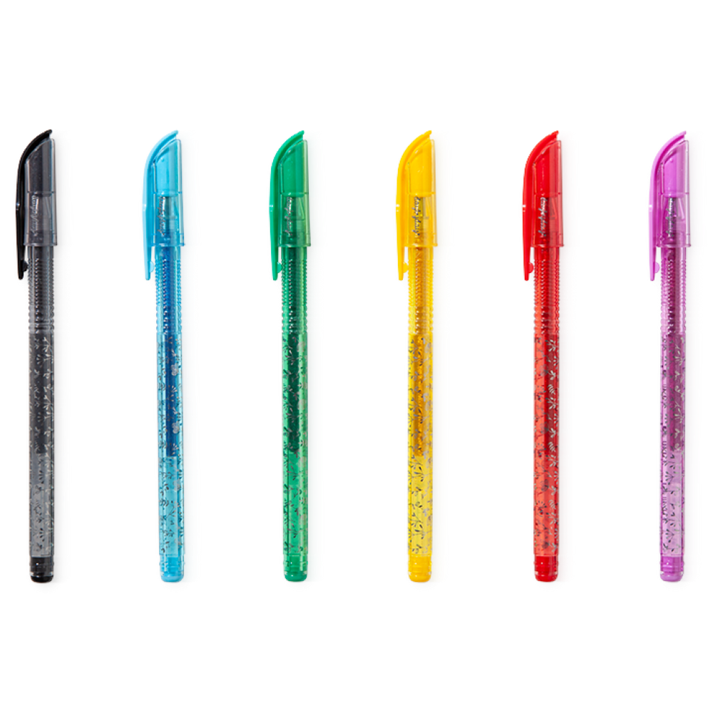 Lot de 6 stylos gel pailletés - Daybyday