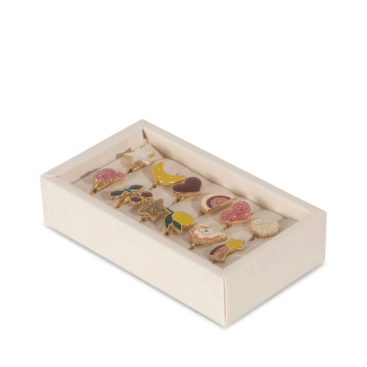 Conjunto de anéis coloridos - Konges Slojd