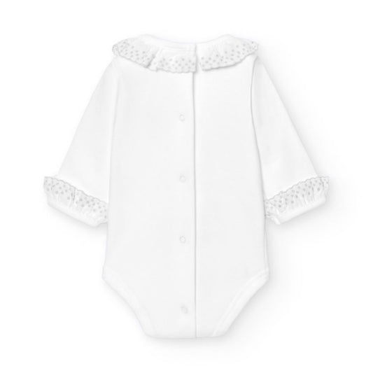 Body à manches longues avec col en broderie anglaise - Babidu