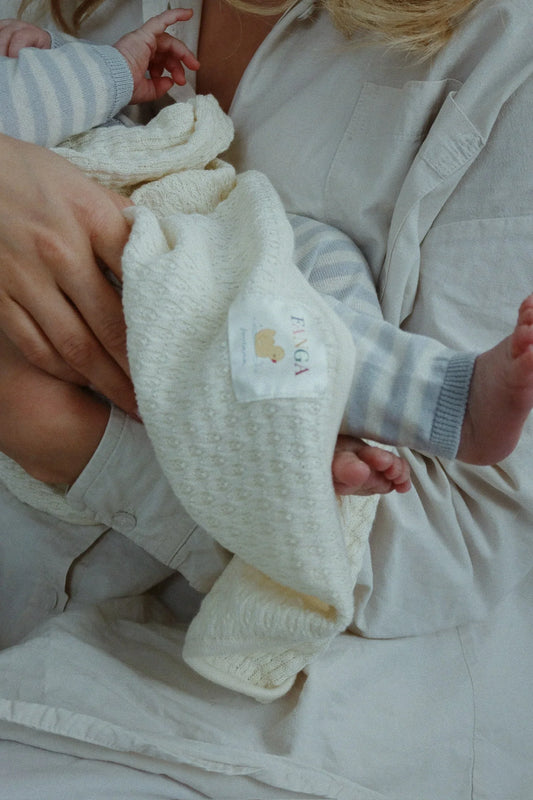 Conjunto Venti Riscas Azul em algodão orgânico - Fanga Fontana - Konges Slojd