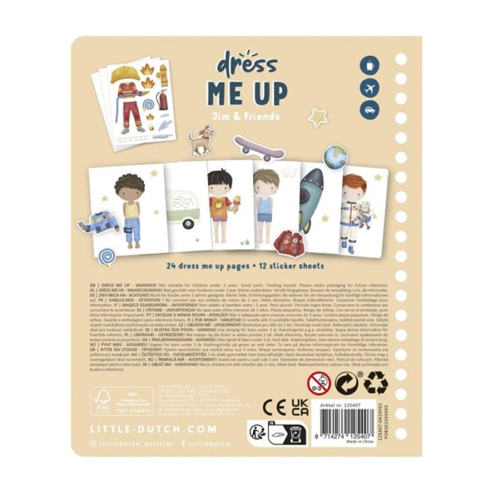 Livre "Dress Me Up" Jim & Friends - Little Dutch