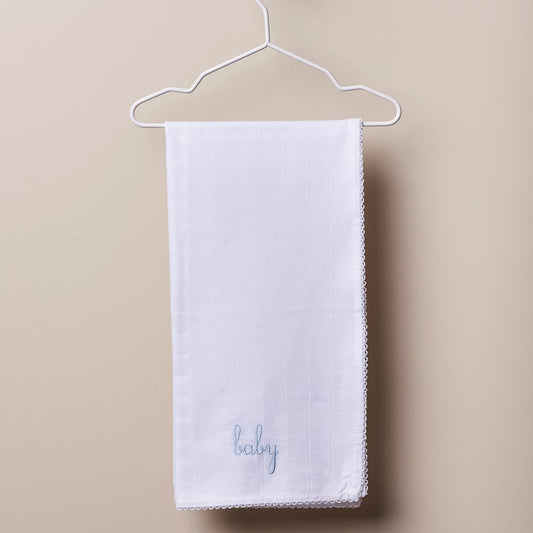 Fralda de pano bordada com a palavra "baby" | BOUNDLESS LOVE - Wedoble