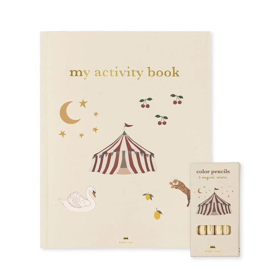 Livro de Actividades com 6 Lápis de Colorir - Konges Slojd