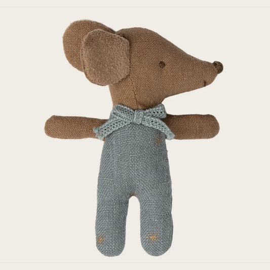 Sleepy Wakey Baby Mouse In Matchbox Azul - Maileg