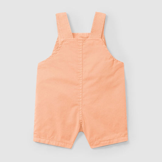 Calções de peito em sarja com bolsos - Laranjinha