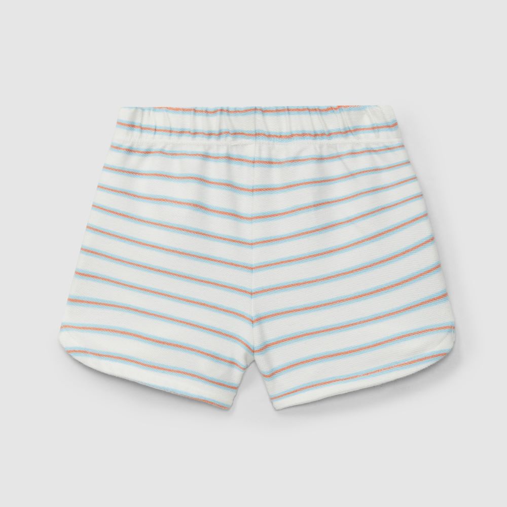Calções pull-up em felpa de riscas multicolor - Laranjinha