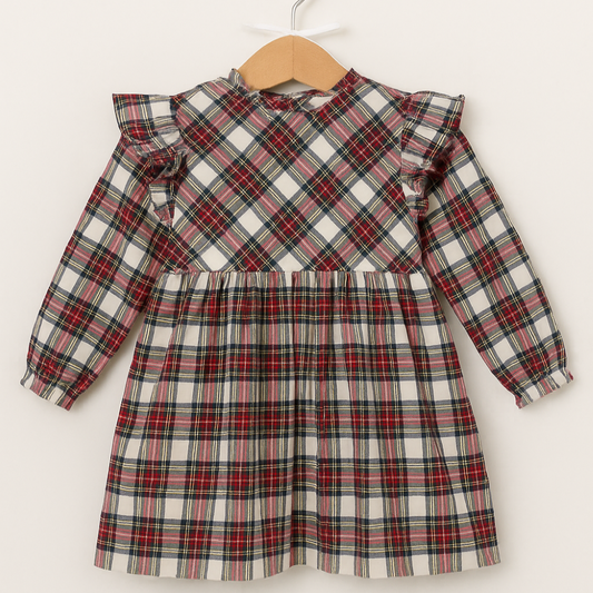 Vestido Xadrez Azul Marinho - Puer - onde há uma criança há uma estrela