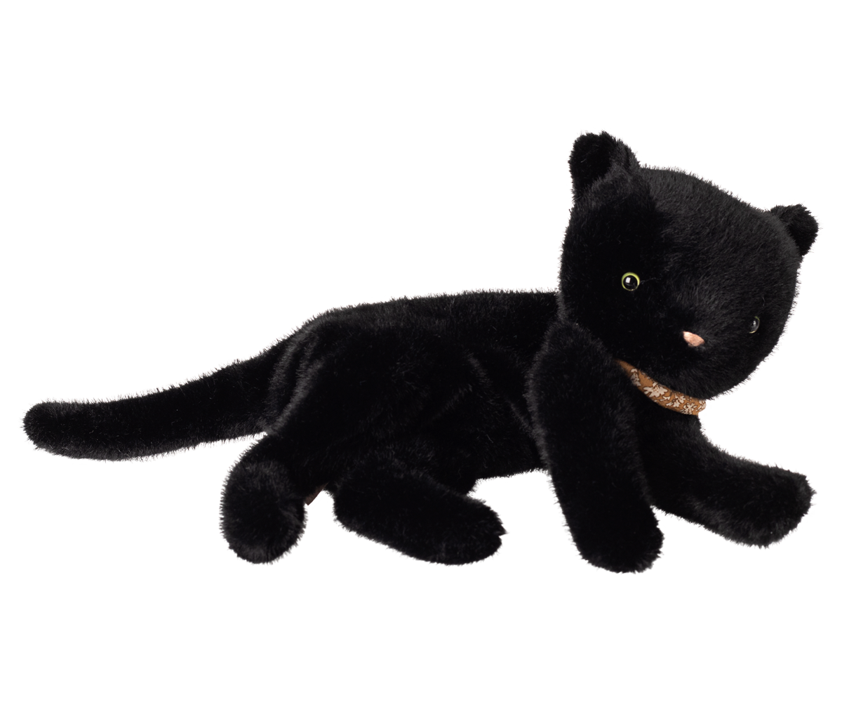 Sleeping kitten plush, Medium Black - Maileg