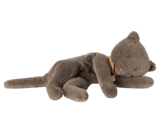 Sleeping kitten plush, Medium Grey - Maileg