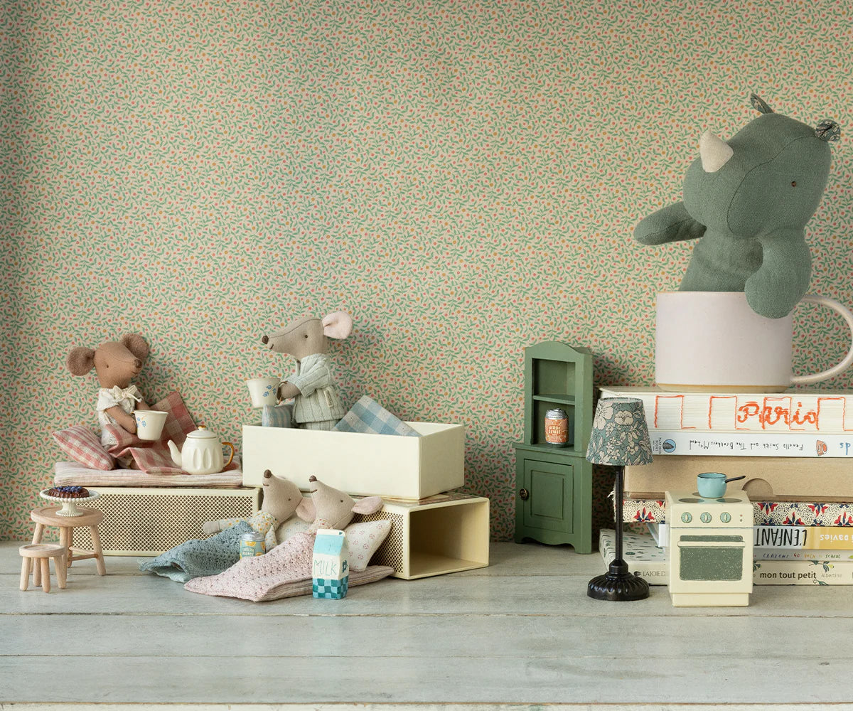 Sleepy Wakey Baby Mouse In Matchbox Azul - Maileg