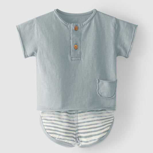 Conjunto de duas peças t-shirt e calções de riscas - Snug