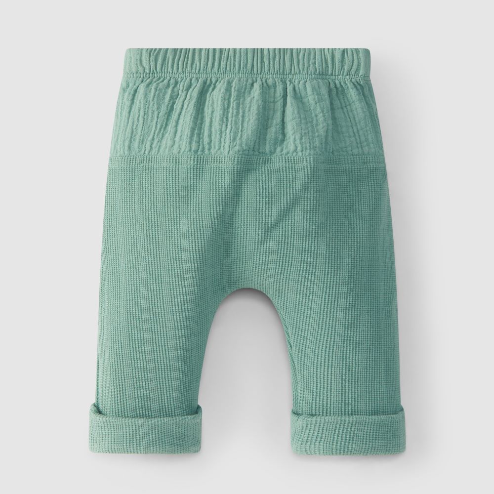 Waffle knit pull-up pants - Snug