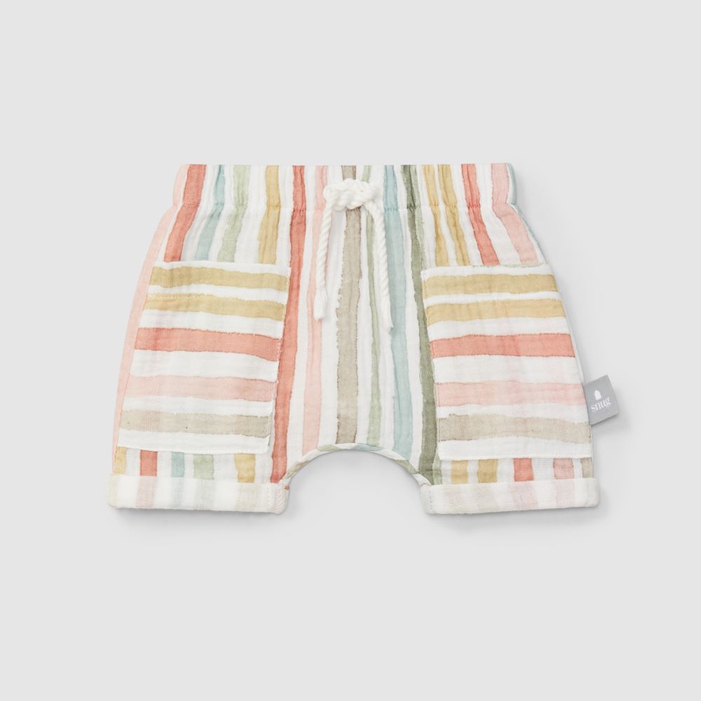 Calções pull-up riscas multicolor - Snug