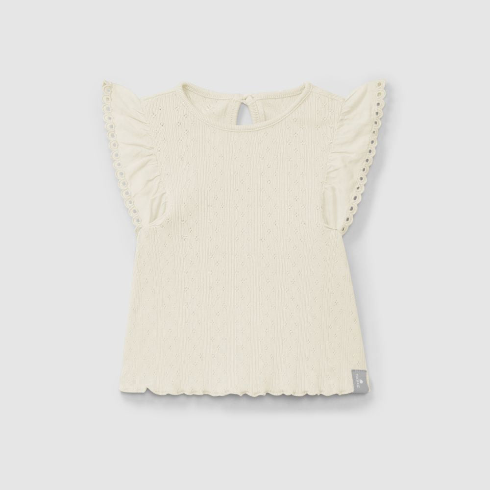 Top ajour com mangas de folho bordado inglês - Snug