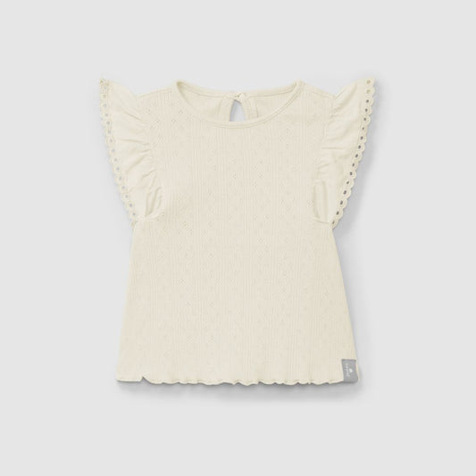 Top ajour com mangas de folho bordado inglês - Snug