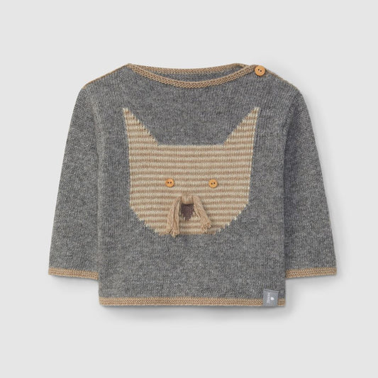 Camisola tricotada gato com detalhes em relevo - Snug