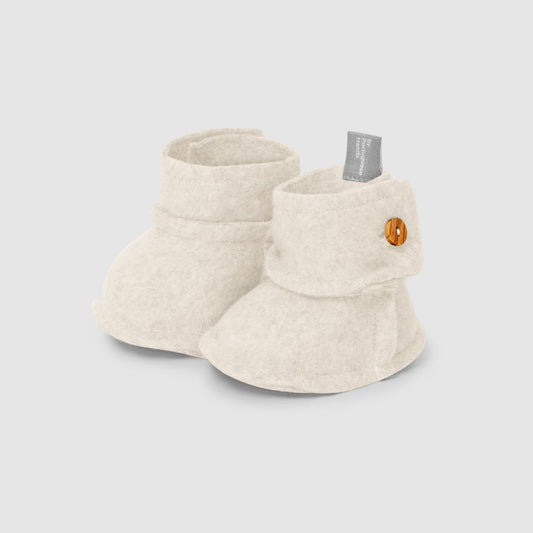 Botinhas malha polar de algodão orgânico com botão - Snug