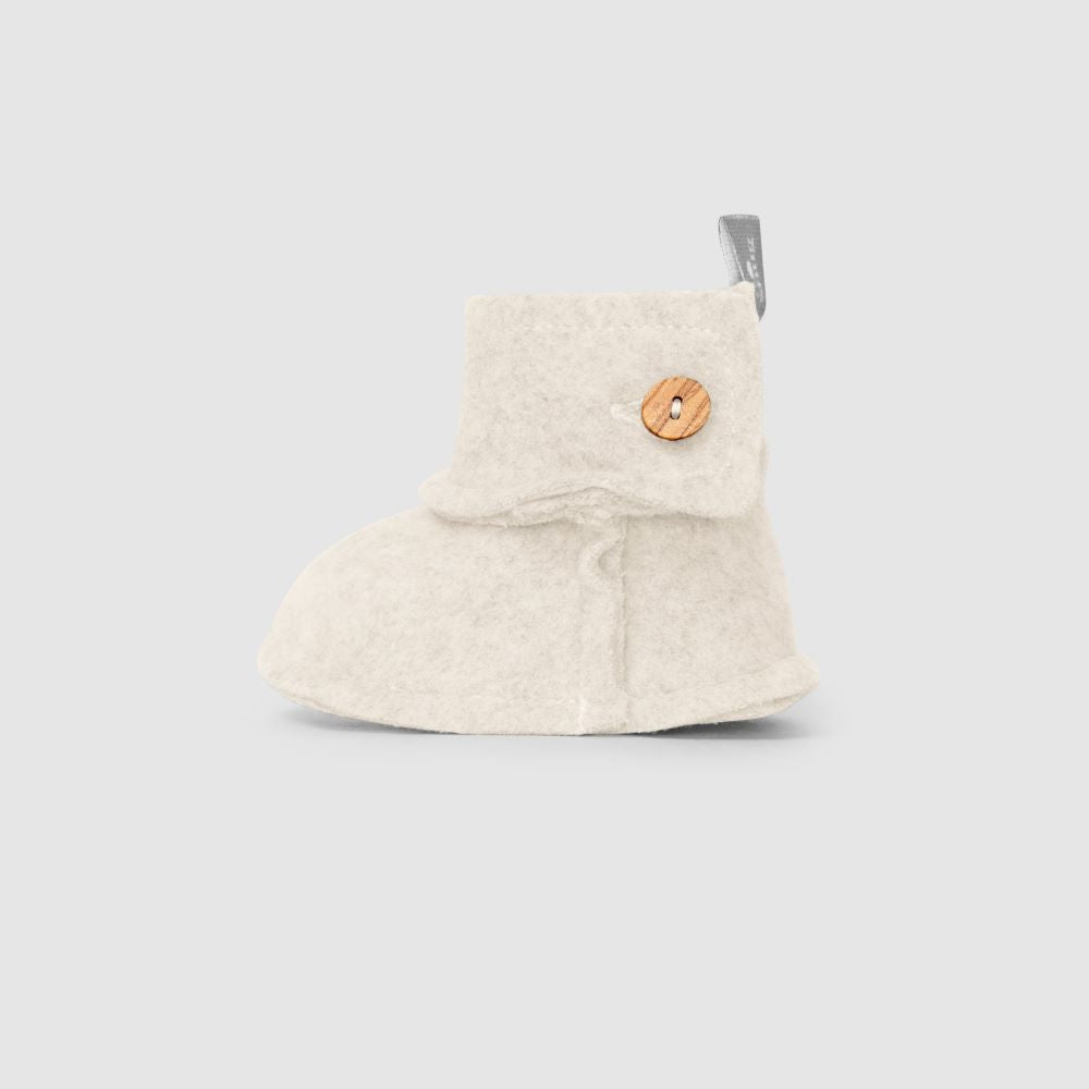 Botinhas malha polar de algodão orgânico com botão - Snug