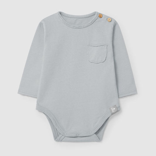 Body sem gola com bolso em algodão orgânico Azul - Snug