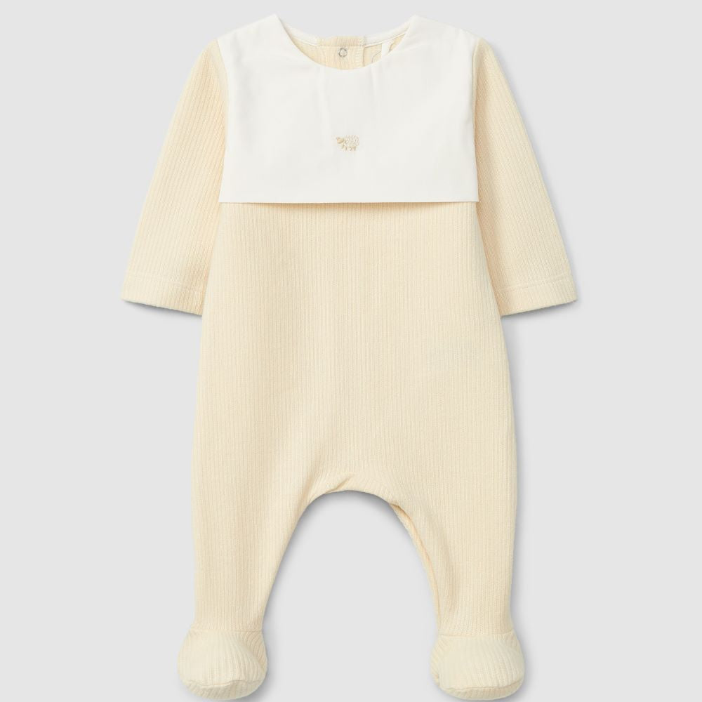 Babygrow em algodão orgânico com detalhe de bordado