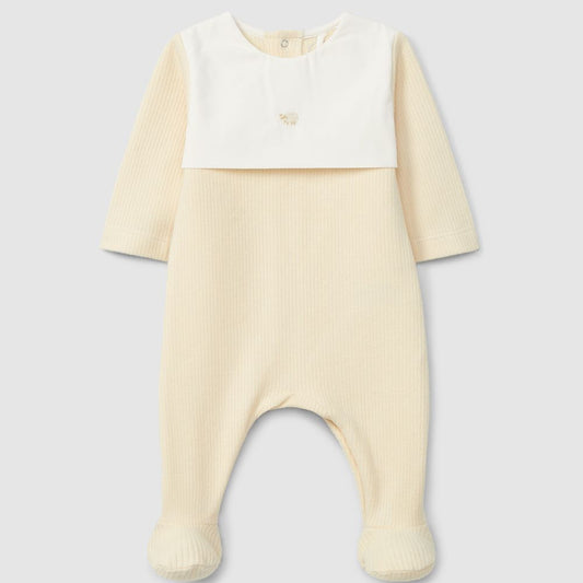 Babygrow em algodão orgânico com detalhe de bordado