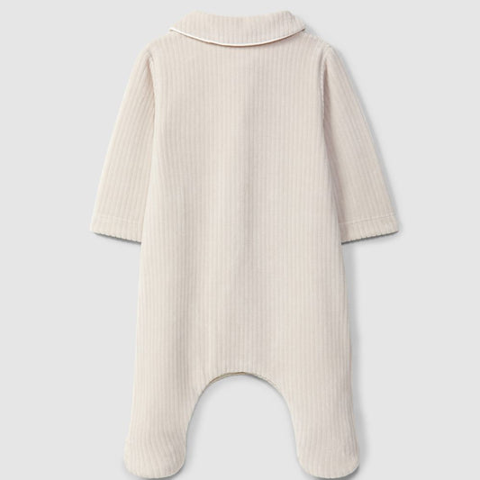 Babygrow em veludo canelado com botões decorativos - Laranjinha