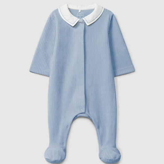 Babygrow em veludo canelado com gola de bico - Laranjinha