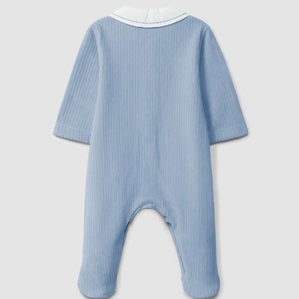 Babygrow em veludo canelado com gola de bico - Laranjinha