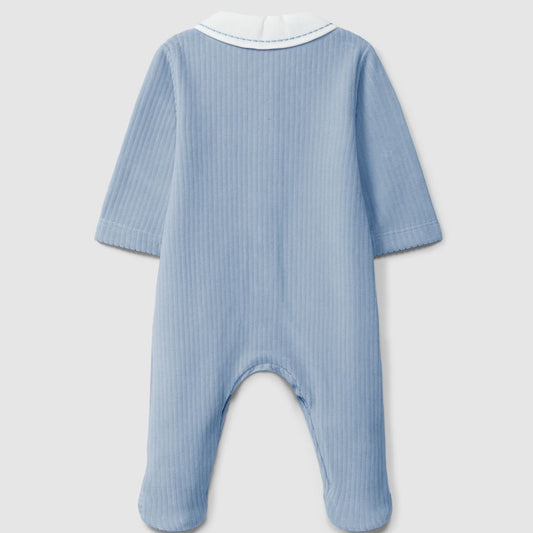 Babygrow em veludo canelado com gola de bico - Laranjinha