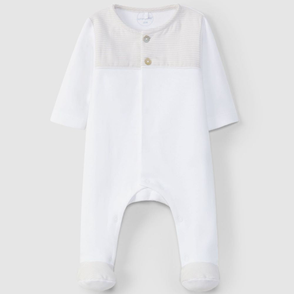 Grenouillère rayée pour bébé - Orange