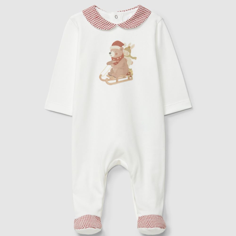 Babygrow urso e coelho no trenó - Laranjinha