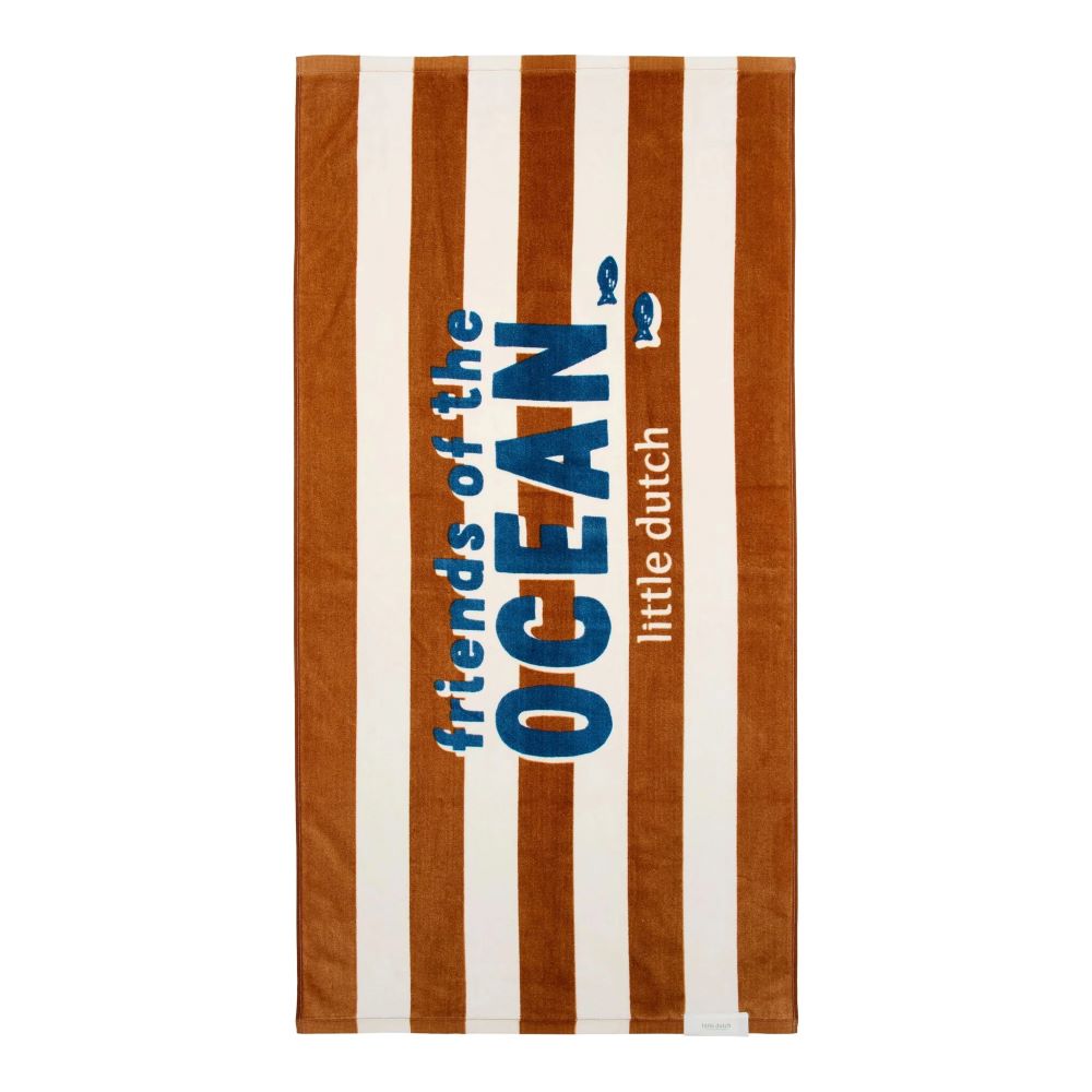 Toalha de Praia Ocean World Brown Stripe - Little Dutch
