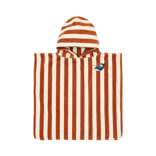 Poncho de Praia Ocean World Brown Stripe - Little Dutch