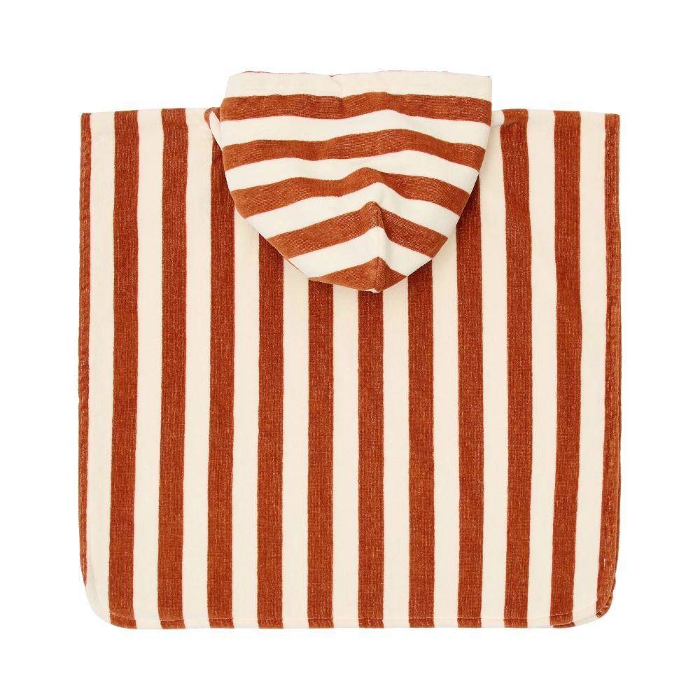 Poncho de Praia Ocean World Brown Stripe - Little Dutch