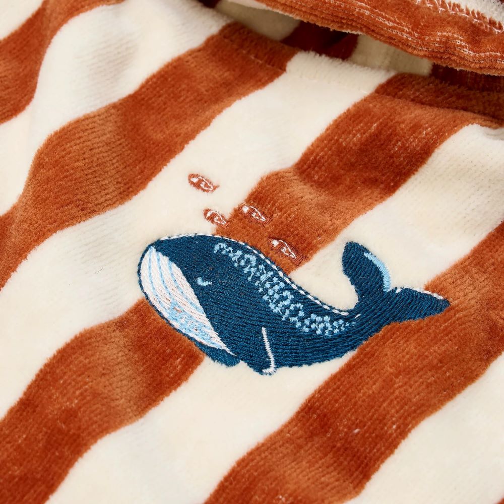 Poncho de Praia Ocean World Brown Stripe - Little Dutch