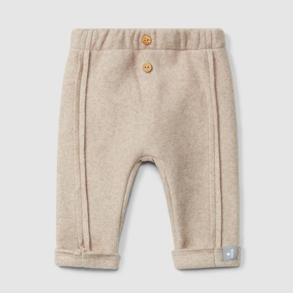 Calças em malha polar de algodão orgânico bege - Snug