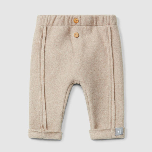 Calças em malha polar de algodão orgânico bege - Snug