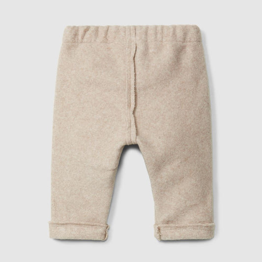 Calças em malha polar de algodão orgânico bege - Snug